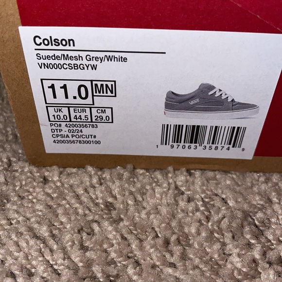 New gray Vans Colson sneakers size 11 - Picture 3 of 3